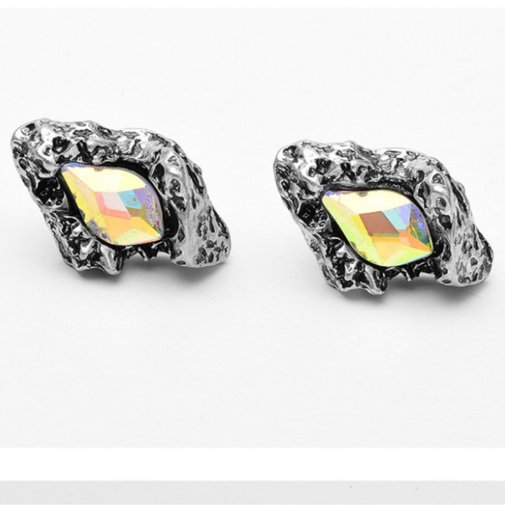 Crystal Stud Earrings Silver - Picture 4 of 16